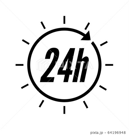 24 hours clock sign icon. 64196948