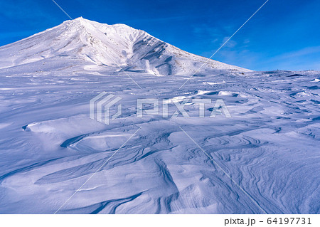 北海道 極寒の旭岳 冬の大雪山の写真素材