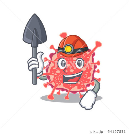 Polyploviricotina miner cartoon design concept with tool and helmet 64197851