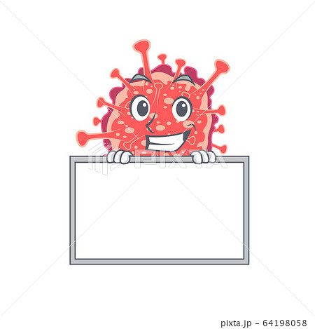 Smiling polyploviricotina cartoon design style has a board 64198058