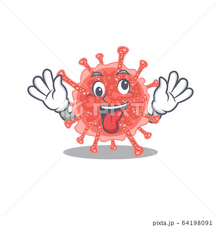 A cartoon design of oncovirus having a crazy face A cartoon design of oncovirus having a crazy face 64198091