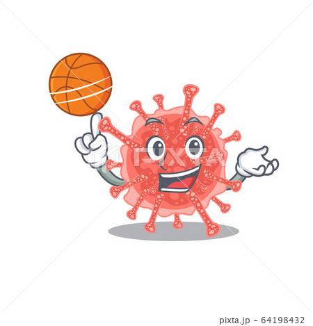 Gorgeous oncovirus mascot design style with basketball 64198432