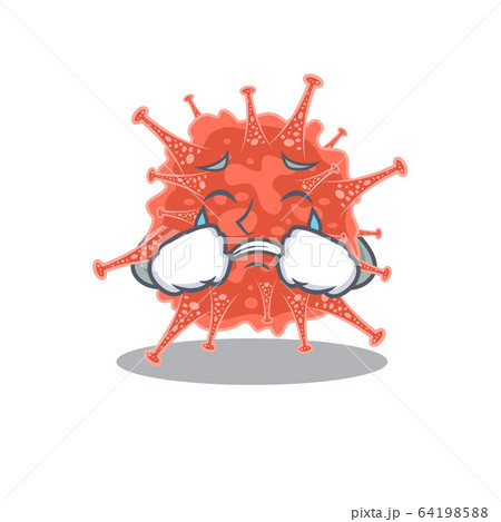 A Crying orthocoronavirinae cartoon mascot design style 64198588