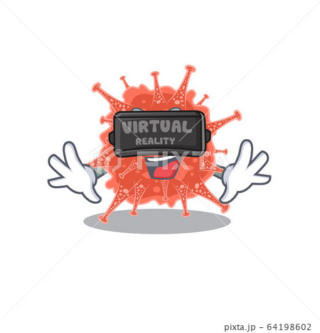 A picture of orthocoronavirinae character with Virtual reality headset 64198602