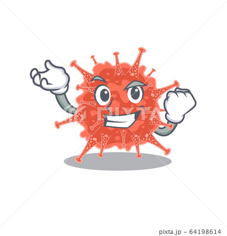 orthocoronavirinae cartoon character style with happy face 64198614