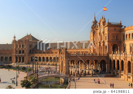 スペイン広場plaza De Espana Spain Sevilla の写真素材