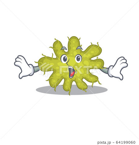 Cartoon design style of bacterium has a surprised gesture 64199060