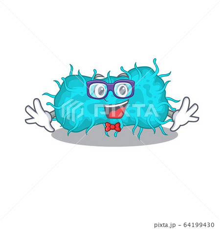 Mascot design style of geek bacteria prokaryote with glasses Mascot design style of geek bacteria prokaryote with glasses 64199430