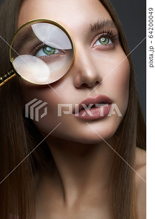 Beautiful make-up in lens. Beautiful woman eye Beautiful make-up in lens. Beautiful woman eye 64200049