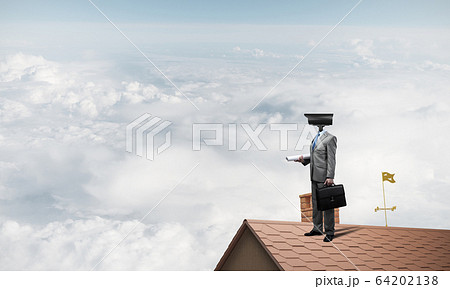 Concept of home security and privacy protection with camera head Concept of home security and privacy protection with camera head 64202138