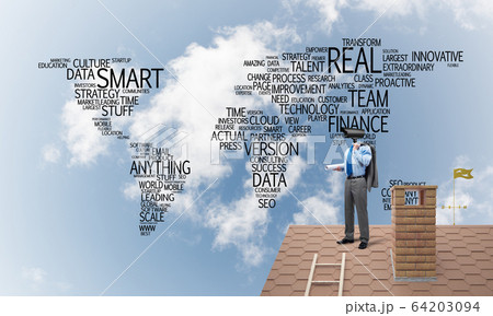 Concept of home security and privacy protection with camera headed man Concept of home security and privacy protection with camera headed man 64203094
