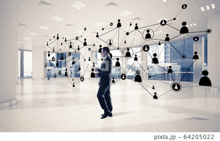 Networking and social communication concept as effective point f Networking and social communication concept as effective point f 64205022