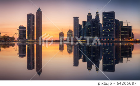Cityscape of Dubai and panoramic view of Business bay, UAE Cityscape of Dubai and panoramic view of Business bay, UAE 64205687