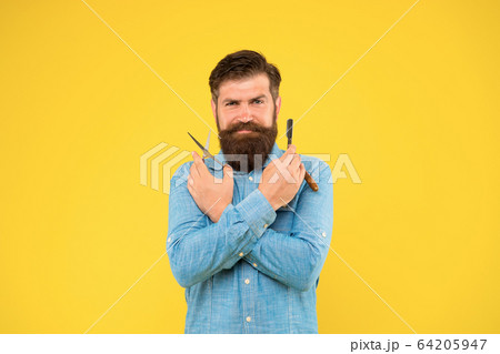 Fresh hairstyle. Barbershop concept. Barbershop Fresh hairstyle. Barbershop concept. Barbershop 64205947