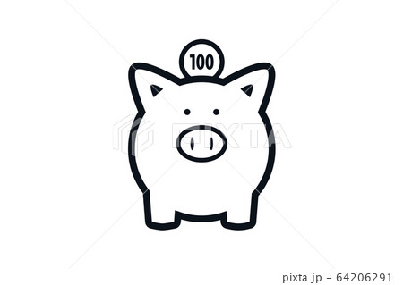 ブタの貯金箱のイラストのイラスト素材