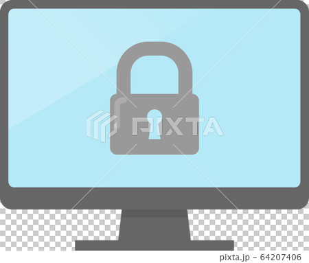 Lock icon and personal computer - Stock Illustration [64207406] - PIXTA