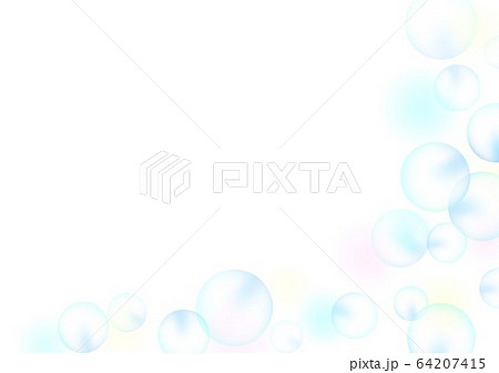 しゃぼん玉白い背景 64207415