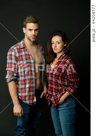 Family look. Similar outfits. Couple wear Family look. Similar outfits. Couple wear 64208577