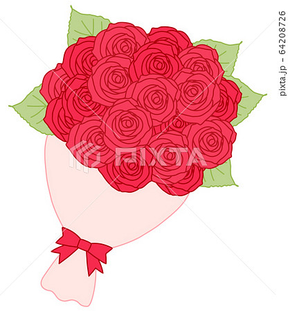 バラの花束 イラストのイラスト素材 64208726 Pixta