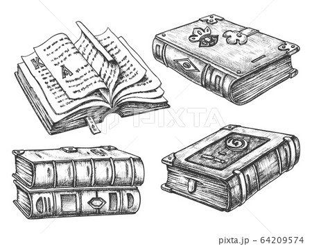 Set of isolated vintage books. Hardcover literature 64209574