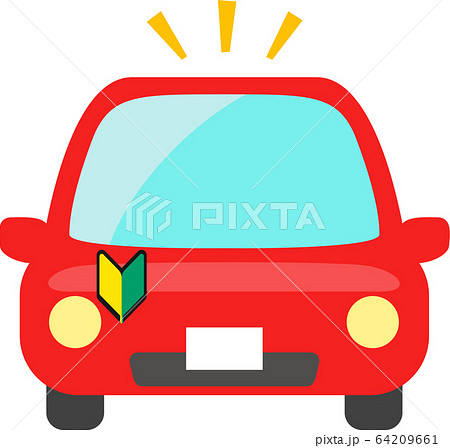 初心者マークを付けた自動車 のイラスト素材