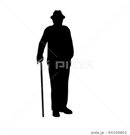 Grandfather silhouette with crutch Grandfather silhouette with crutch 64209803