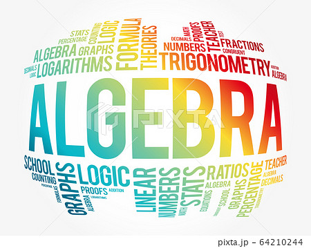 Algebra word cloud collage 64210244