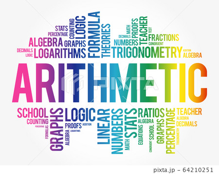 Arithmetic word cloud collage Arithmetic word cloud collage 64210251
