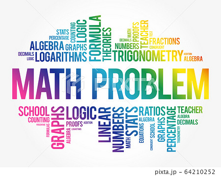 Math problem word cloud collage 64210252