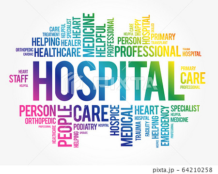 Hospital word cloud collage 64210258