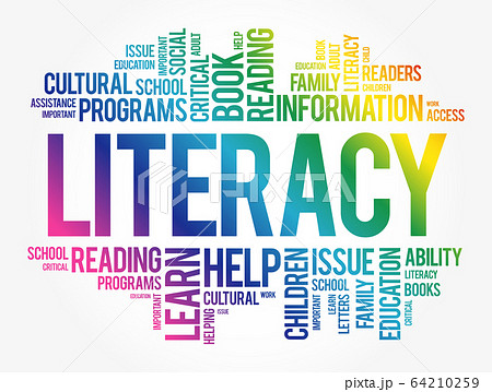 Literacy word cloud collage 64210259