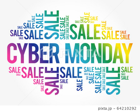Cyber Monday word cloud collage 64210292