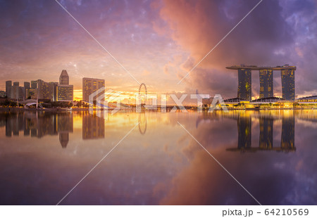 Business district and Marina bay in Singapore 64210569