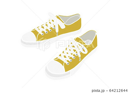 黄色のスニーカーのイラスト素材