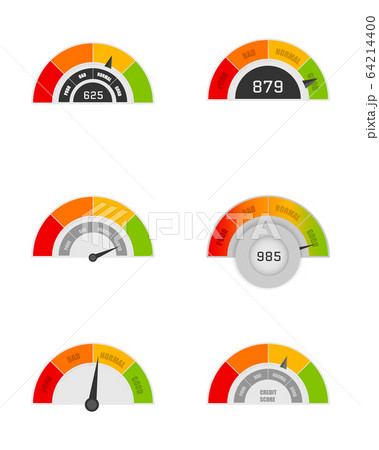 Business credit score vector speedometers. 64214400