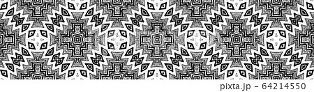 Dark black and white Seamless Border Scroll. Geome Dark black and white Seamless Border Scroll. Geome 64214550