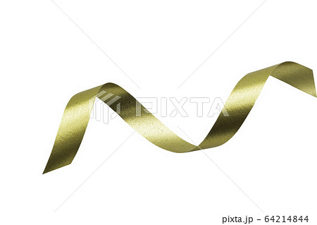 A golden ribbon isolated on a white background A golden ribbon isolated on a white background 64214844