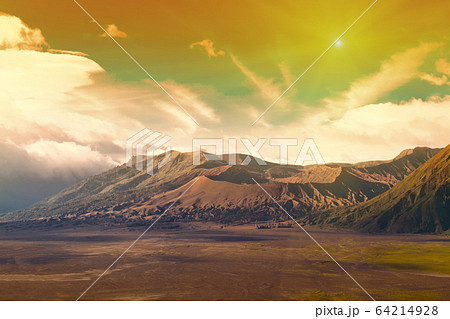 Beautiful volcanic landscape. Toned image. Bromo Tengger Semeru 64214928