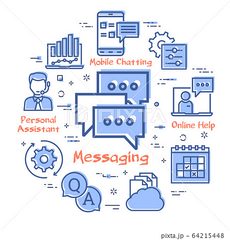 Vector concept of online support - bubble messaging icon Vector concept of online support - bubble messaging icon 64215448