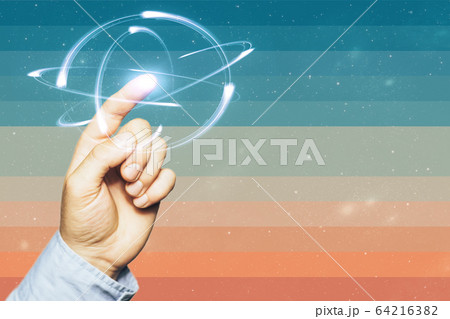 Beautiful abstract touches atom molecule with Beautiful abstract touches atom molecule with 64216382