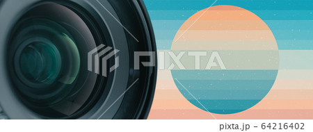 Beautiful camera lens light of glass on a Beautiful camera lens light of glass on a 64216402