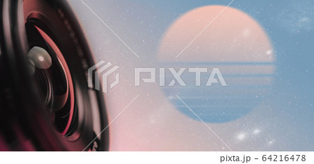 Beautiful camera lens on a abstract landscape 64216478