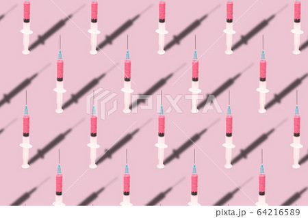 Beautiful creative pattern syringe medical on a 64216589