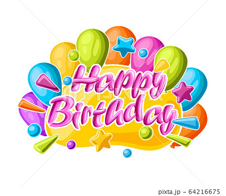 Vector Illustration of a Happy Birthday Greeting Card Vector Illustration of a Happy Birthday Greeting Card 64216675