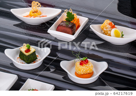 Fish and meat for visiting catering, for holidays and ceremonies, for restaurant, menu 64217619