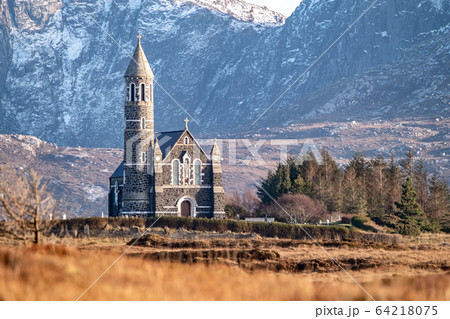 Church of the Sacred Heart, Dunlewey close to Mount Errigal in County Donegal - Ireland 64218075