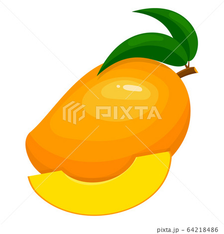 Fresh bright exotic whole and sliced mango 64218486