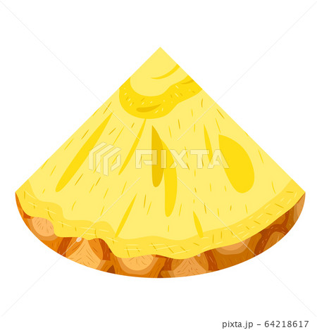 Fresh cut slice pineapple fruit isolated on white Fresh cut slice pineapple fruit isolated on white 64218617