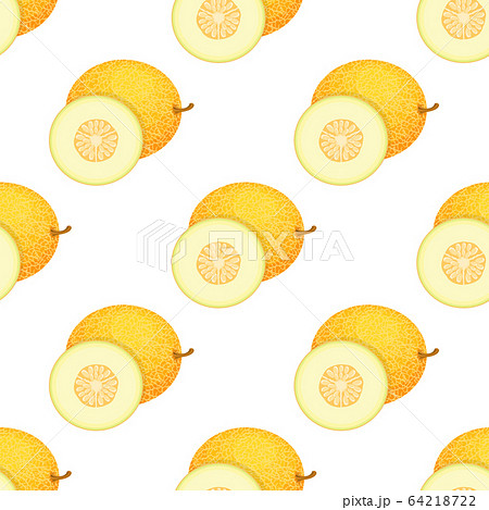Seamless pattern with fresh whole and half melon Seamless pattern with fresh whole and half melon 64218722