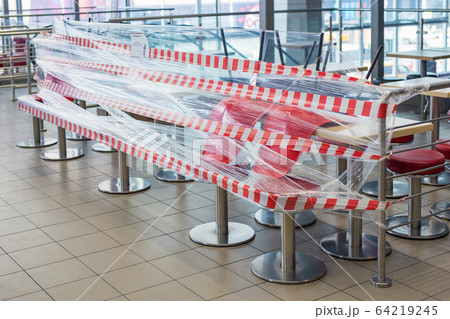 Cafe closed due to coronavirus Covid-19 quarantine 64219245